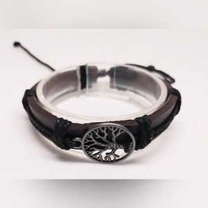 Men's Bracelet Leather Tree Of Life‎ New f45